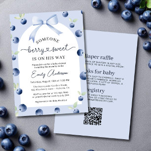 All in One Blueberry Berry Sweet Boy Baby Shower Invitation