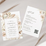 All In One Boho Protea Pampas Grass Floral Wedding Invitation<br><div class="desc">This all-in-one wedding invitation features painted watercolor proteas,  white orchids,  dry pampas grass,  white anthuriums with wedding details and RSVP QR code on back side. For more advanced customisation of this design,  please click the "customise further" link. Matching items are also available.</div>