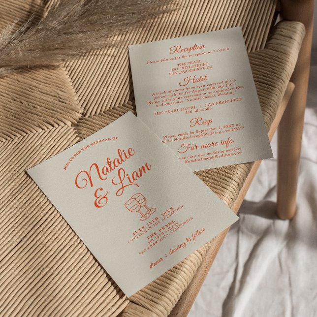 All In One Colourful Hand Drawn Retro Wedding  Invitation (Creator Uploaded)