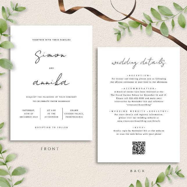 All-in-One Elegant Modern Handwriting Font Wedding Invitation (Creator Uploaded)