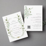 All In One Elegant Wildflower Wedding Invitation<br><div class="desc">This all-in-one wedding invitation features beautiful hand-painted watercolor wildflowers arranged as a wreath and wedding details,  QR code on the back. Perfect for spring,  summer,  or fall weddings. For more advanced customisation of this design,  please click the BLUE DESIGN TOOL BUTTON above!  Matching items are also available.</div>