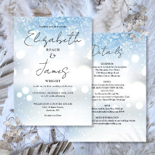 All In One Elegant Winter Snow Wedding Invitation