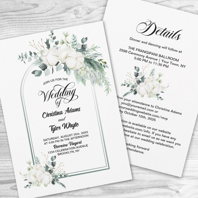 All In One Eucalyptus Arch Wedding Invitation (Creator Uploaded)