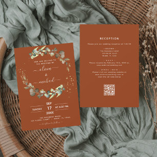 All in One Eucalyptus QR Code Wedding Invitation