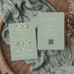 All in One Eucalyptus QR Code Wedding Invitation Flyer<br><div class="desc">Budget All in One QR Code Eucalyptus Greenery Succulent Botanical Watercolor Spring Wedding Invitations on White background - includes beautiful and elegant script typography with modern botanical leaves and greenery for the special Wedding day celebration.</div>