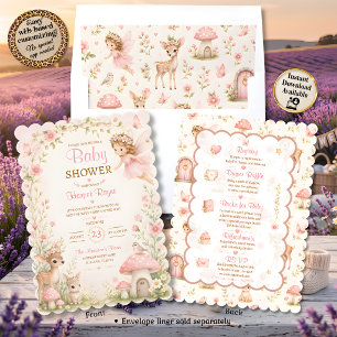 All-in-One Fairy Themed Baby Shower Invitation