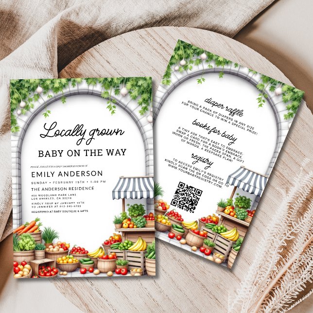 All in One Farmers Market Local Grown Baby Shower Invitation (Creator Uploaded)