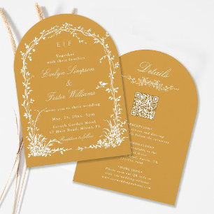 All in One Floral Arch Garden Wedding Amber Invitation