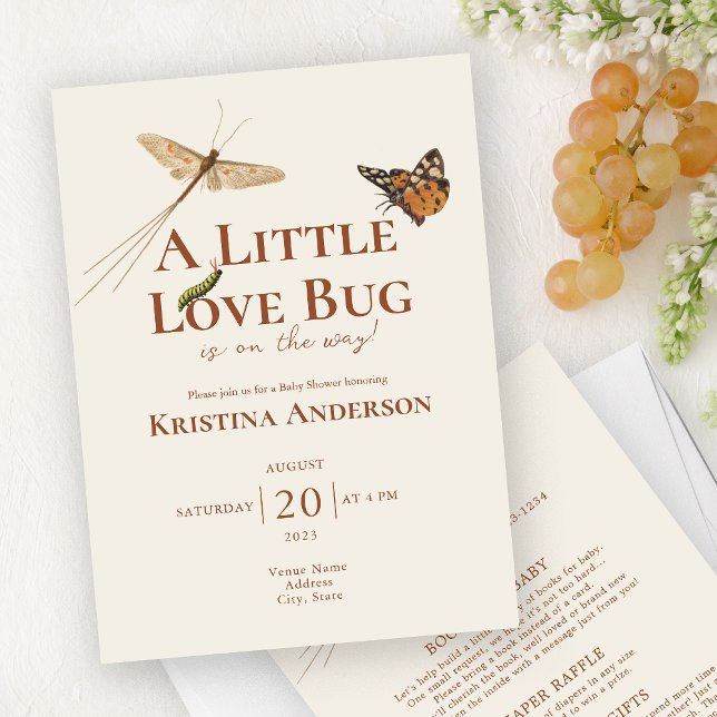 All in One Gender Neutral Love Bug Baby Shower Invitation (Creator Uploaded)