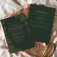 All in One Green Gold Minimal Leaf Wedding