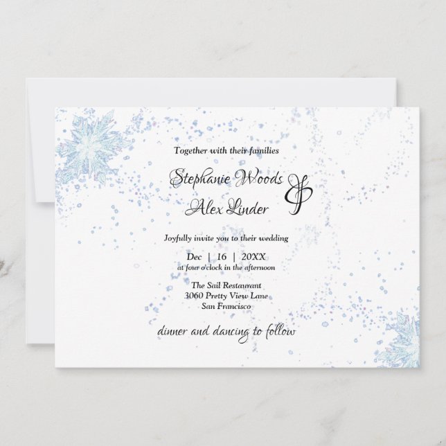 All in one, Ice crystal for a graceful wedding Invitation (Front)