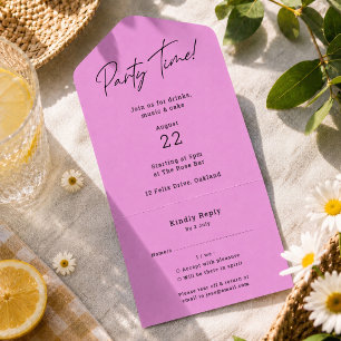 All-In-One Invite   Party Tear Off RSVP Invitation