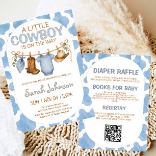 All in One Little Cowboy Boy Baby Shower Invitation