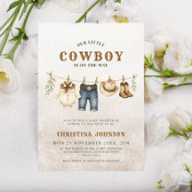 All in one Little Cowboy Clothesline Baby Shower