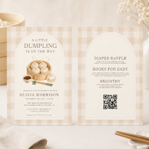 All in One Little Dumpling Gingham Baby Shower Invitation