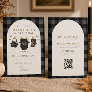 All in One Little Monster Clothesline Baby Shower Invitation