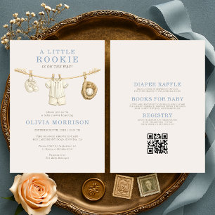 All in One Little Rookie Baseball Baby Shower Invitation