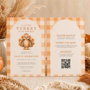 All in One Little Turkey Fall Baby Shower Invitation