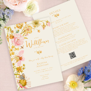 All in One Little Wildflower Baby Shower Invitation