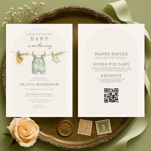 All in One Locally Grown Market Baby Shower Invitation