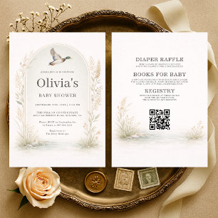 All in One Mallard Duck Baby Shower Invitation