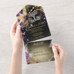 ALL IN ONE Masquerade Party Invitation