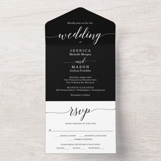 All in One Minimal Elegance All In One Invitation (Inside)