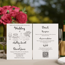 All In One Minimalist Black & White Doodle Wedding