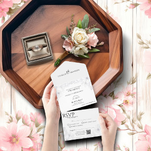 All in One Minimalist Invitation with RSVP QR Code