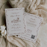 All In One Mocha Hand Drawn Wedding Invitation<br><div class="desc">Introducing our Mediterranean inspired all-in-one wedding invitation, a perfect blend of elegance, charm, and whimsy to set the tone for your special day. Featuring a delicate, hand-drawn botanical frame in a beautiful shade of mocha, this invitation evokes the serene beauty and timeless romance of the Mediterranean. The intricate foliage gracefully...</div>