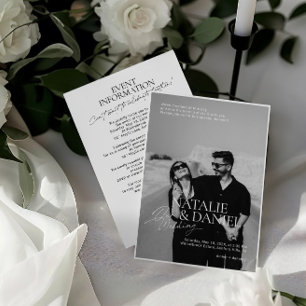 All-in-One Modern Black & White Photo Wedding Invitation