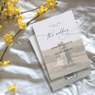 All In One Modern Calligraphy 2 Photo Wedding Invitation