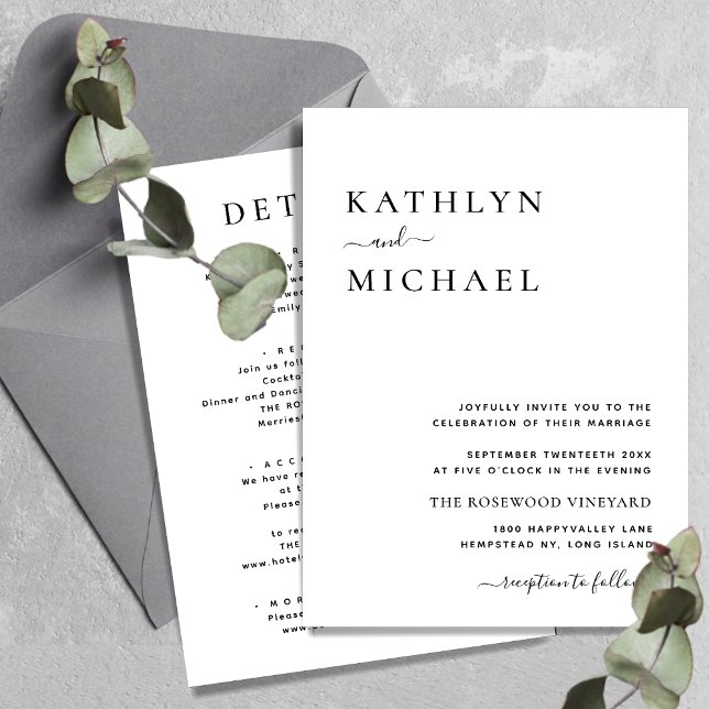 All In One Modern Typography Minimalist Wedding Invitation (Creator Uploaded)