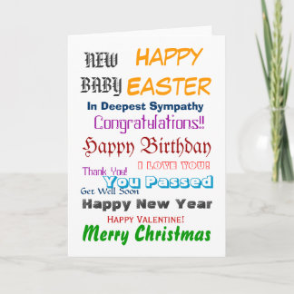 ALL IN ONE MULTI PURPOSE CARD SEND ONE A YEAR