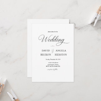 All-In-One Neutral Modern Boho Wedding  Invitation