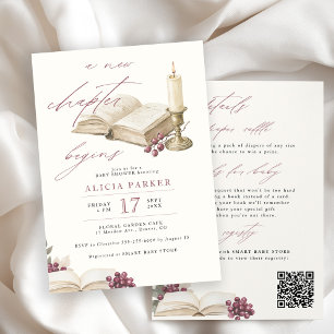All in one new chapter begins book baby shower invitation
