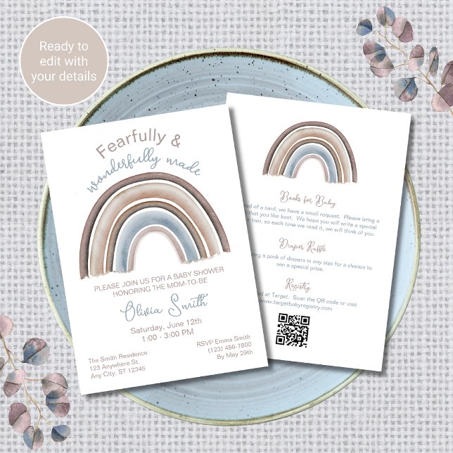 All in One Rainbow Baby Shower Invitation (Creator Uploaded)