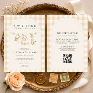 All in One Safari Wild One Baby Shower Invitation
