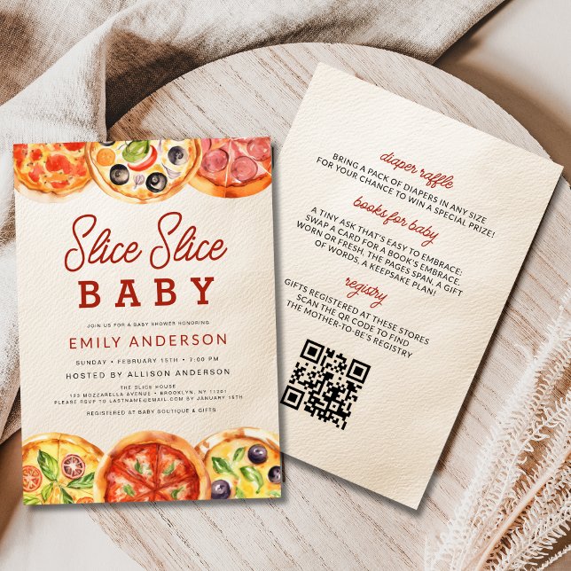 All in One Slice Slice Baby Pizza Baby Shower Invitation (Creator Uploaded)