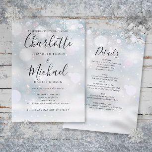 All In One Snowflakes Winter Wedding Invitation