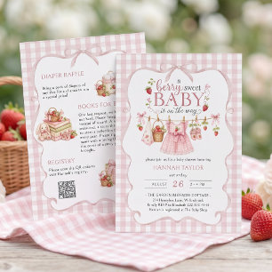 All in One Strawberry Berry Sweet Baby Shower Invitation