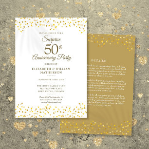 All In One Surprise Party 50th Wedding Anniversary Invitation