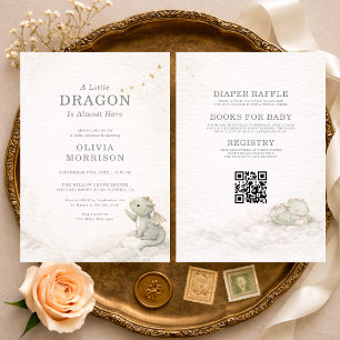 All in One Sweet Little Dragon Baby Shower Invitation