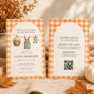 All in One Sweet Little Pumpkin Boy Baby Shower Invitation