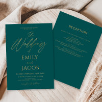 All in One Teal Green Gold Wedding Script