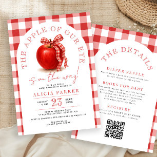 All in one the apple of our eye baby shower invitation