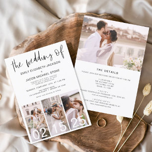 All in One The Wedding of Minimalist Simple Invitation