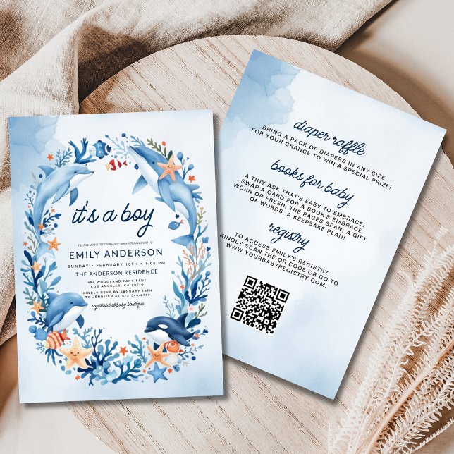 All in One Under the Sea It's a Boy Baby Shower Invitation (Creator Uploaded)