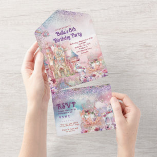 ALL IN ONE Unicorn Birthday Invitation