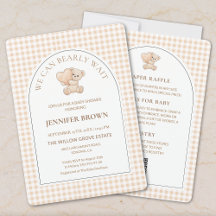 All in One We Can Bearly Wait Gingham Baby Shower